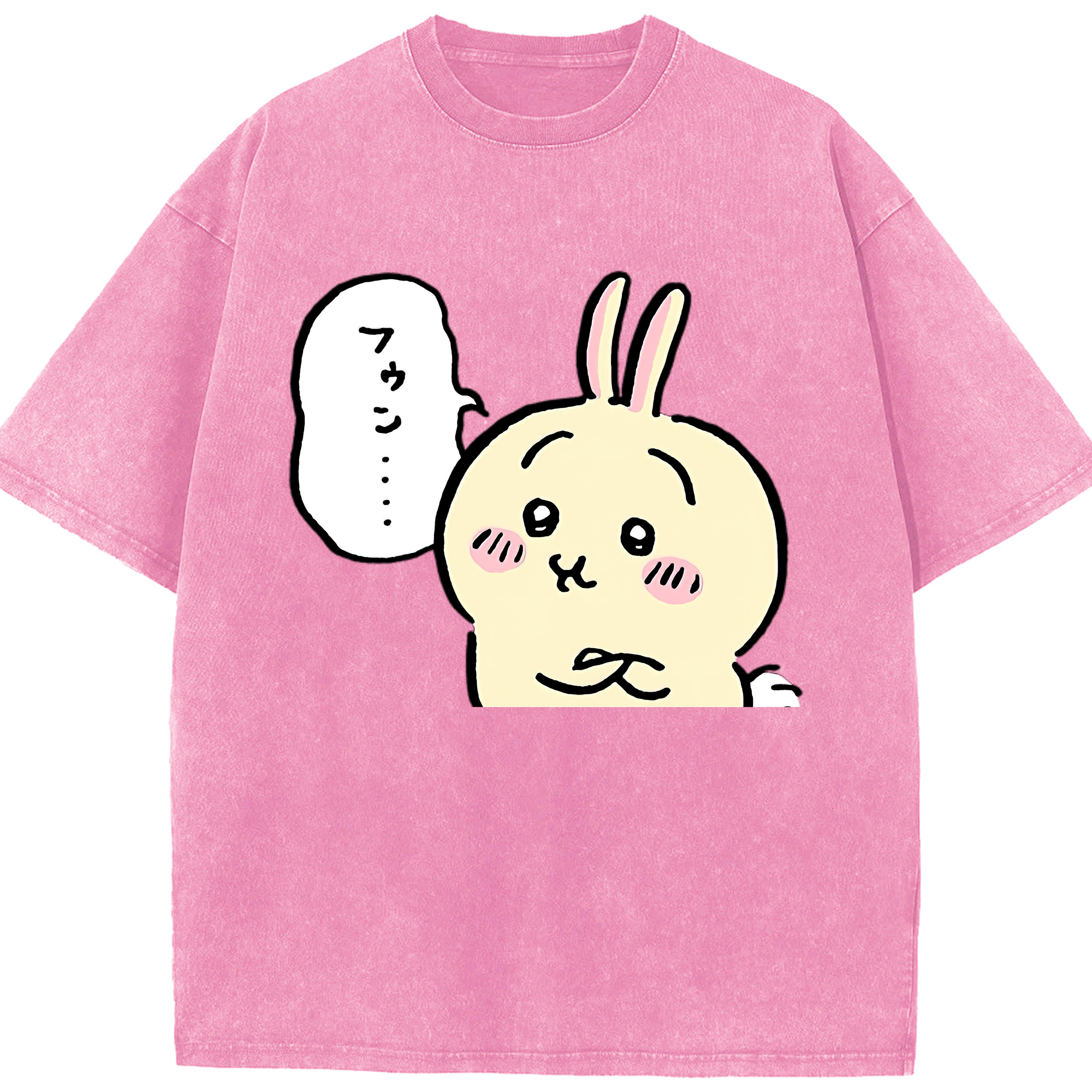 （画像用） ちいかわ うさぎ Chii-kawa usagi 綿100% ヴィンテージ風 半袖Tシャツ（フロントプリント）